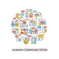 Human communication abstract color concept layout with headline vector