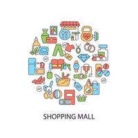 Shopping mall abstract color concept layout with headline vector