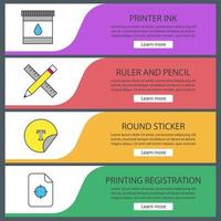 Printing web banner templates set vector