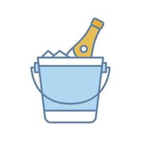 Champagne bucket color icon vector