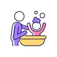 Bathing child RGB color icon vector