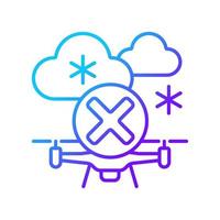 Dont fly when heavy snow gradient linear vector manual label icon