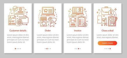 CRM software mobile app page screen vector template