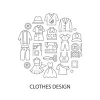 Clothes design abstract linear concept layout with headline vector