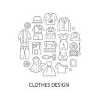 Clothes design abstract linear concept layout with headline vector