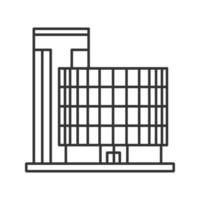 Office building linear icon. Thin line illustration. Modern apartment house. Contour symbol. Vector isolated outline drawing