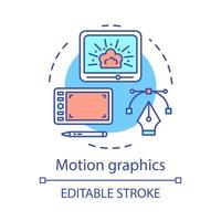 icono de concepto de gráficos en movimiento vector