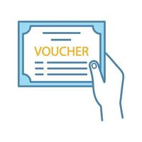 Voucher color icon vector