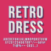 Retro dress 3d vector lettering
