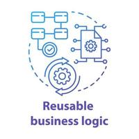 Reusable business logic concept icon. Software development kit idea thin line illustration. Corporate strategy. Tools mobile device program developer. Vector isolated outline drawing