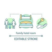 Family hotel room concept icon vector