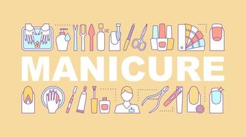 banner de conceptos de palabra de servicio de manicura vector