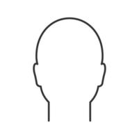 Human head linear icon. Man's face frontal view. Thin line illustration. Profile. Contour symbol. Vector isolated outline drawing