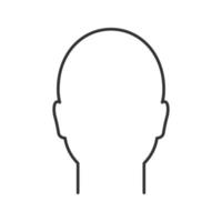 icono lineal de cabeza humana. Vista frontal del rostro del hombre. Ilustración de línea fina. perfil. símbolo de contorno. dibujo de contorno aislado vectorial vector