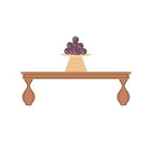 table with grapes fruit vector