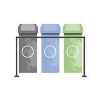 recycling trash cans vector