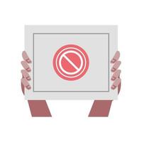 hands holding forbidden sign vector