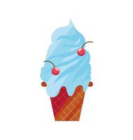 ice cream with cherry vector