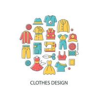 Clothes design abstract color concept layout with headline vector