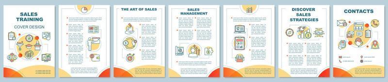 Sales skills training brochure template vector