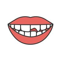 Broken tooth color icon vector