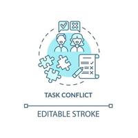 Task conflict blue concept icon vector