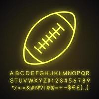 Rugby ball neon light icon vector