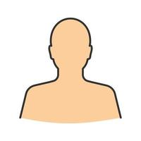 Man's silhouette color icon. User. Isolated vector illustration