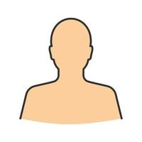 Man's silhouette color icon. User. Isolated vector illustration