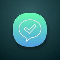 Approved chat app icon vector