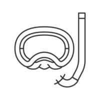 Aqualung linear icon. Thin line illustration. Scuba diving equipment. Contour symbol. Vector isolated outline drawing