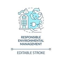 Responsible environmental management blue concept icon vector