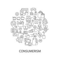 Consumerism abstract linear concept layout with headline vector