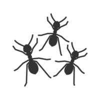 icono de glifo de hormigas. símbolo de silueta. espacio negativo. vector ilustración aislada
