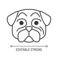 Pug cute kawaii linear character vector