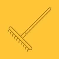 Rake linear icon. Thin line outline symbols on color background. Vector illustration