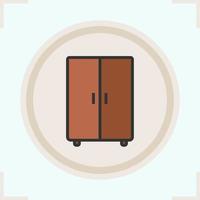 Wardrobe color icon. Cabinet. Isolated vector illustration