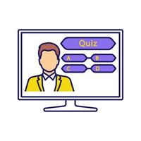 TV quiz show color icon vector
