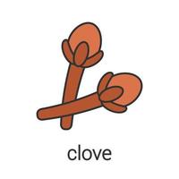 Clove color icon. Carnation. Flavoring, seasoning. Isolated vector illustration