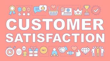 banner de conceptos de palabra de satisfacción del cliente vector