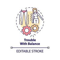 Trouble with balance concept icon vector