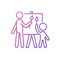 Painting with parent gradient linear vector icon