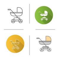 Baby carriage icon vector