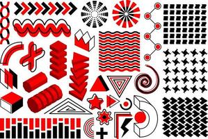 Memphis design. Collection of Memphis retro elements for web, vintage, advertisement, commercial banner, poster, leaflet, billboard, sale. Collection trendy halftone vector geometric shapes.