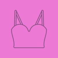 Women's top linear icon. Thin line outline symbols on color background. Vector illustration