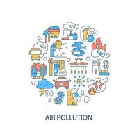 Air pollution abstract color concept layout with headline vector