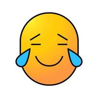 Face with tears of joy color icon. Happy crying emoticon. Isolated vector illustration