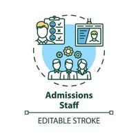 Admission staff concept icon. Employment service. HR management. Selection committee. Headhunting, recruitment idea thin line illustration. Vector isolated outline drawing. Editable stroke