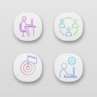 Business management app icons set vector