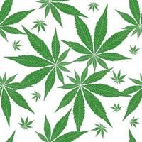 marijuana leaf seamless pattern green. hemp grass pattern vector